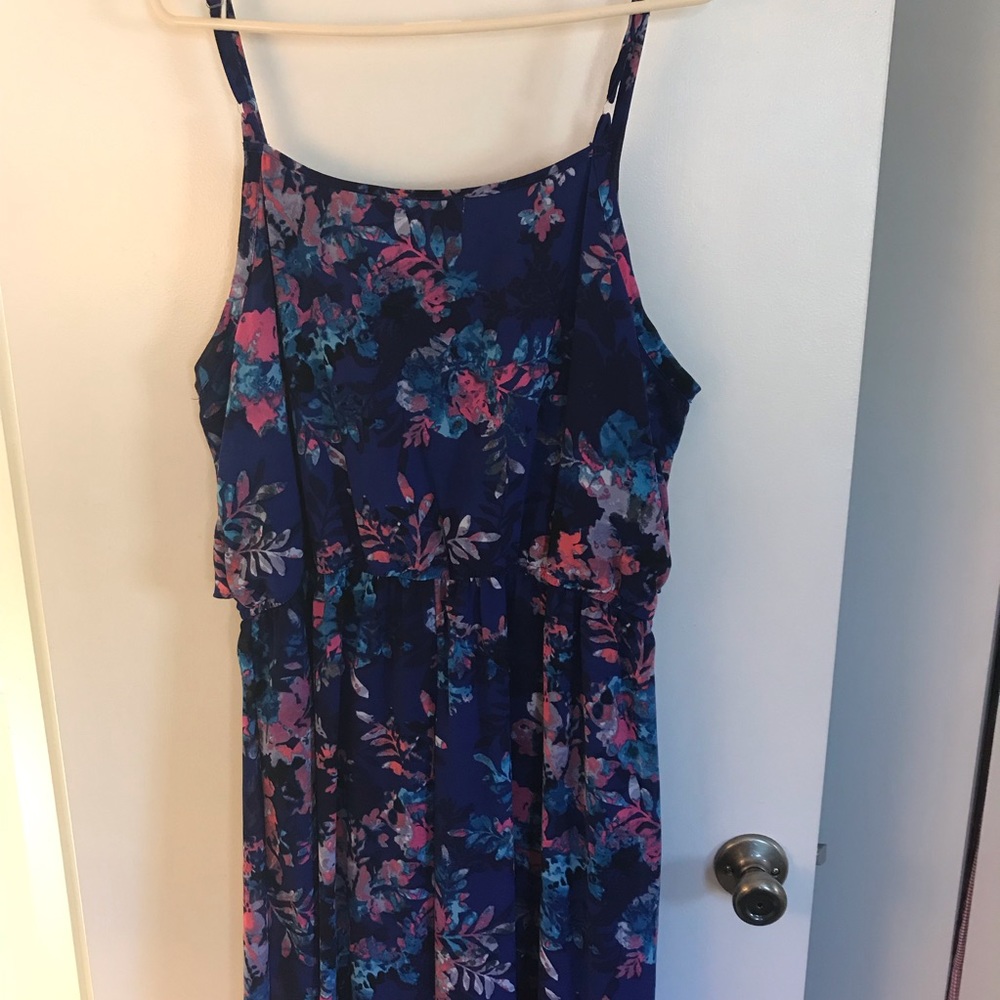 Blue Floral Maxi Dress - Picture 5 of 7